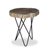 KYLO IRON AND WOOD ROUND SIDE TABLE - NATURAL /BLACK
