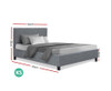 KING SINGLE NEO  FABRIC BED FRAME - GREY