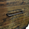  HASTINGS  2 DRAWERS RECYCLED TIMBER TALLBOY CHEST -  DARK / AGED ROUGH SEWN