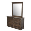 MOSAIC OAK WOOD 6 DRAWER DRESSING TABLE WITH MIRROR- ASH OAK