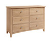 ELEGANCE 6 DRAWERS OAK LOWBOY CHEST - (7-1-15) - LIGHT OAK