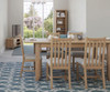 ELEGANCE 7 PIECE DINING SETTING WITH EXTENSION TABLE - 1600/2000(W) x 850(D) - LIGHT OAK