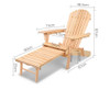 ORBITS  OUTDOOR WOODEN BEACH CHAIR WITH A SLIDE-OUT FOOTSTOOL - NATURAL