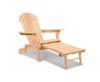 ORBITS  OUTDOOR WOODEN BEACH CHAIR WITH A SLIDE-OUT FOOTSTOOL - NATURAL