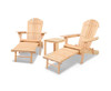  ORBITS 3 PIECE OUTDOOR WOODEN BEACH TABLE AND CHAIR SET - NATURAL