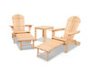  ORBITS 3 PIECE OUTDOOR WOODEN BEACH TABLE AND CHAIR SET - NATURAL