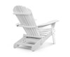 ORBITS  OUTDOOR WOODEN BEACH CHAIR WITH SLIDE-OUT FOOTSTOOL - WHITE
