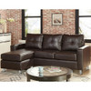 SMITH LEATHERETTE SOFA LOUNGE WITH CHAISE(LF) - SEPARABLE OTTOMAN - BROWN