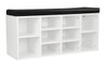 SHOE RACK WITH BLACK CUSHION & 10 COMPARTMENTS - 480(H) x 1040(W) -   WHITE 