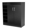DANNY 2 DOOR SHOE CABINET WITH 21 COMPARTMENTS - 900(H) x 800(W) -   BLACK