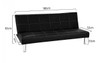 LANCASTER   3 SEATER LEATHERETTE  SOFA BED  -  BLACK