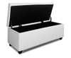 MARTINEZ UPHOLSTERED LEATHERETTE STORAGE  OTTOMAN - 360(H) X 1020(L) - WHITE