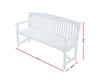 GANY  OUTDOOR 2 SEATER OUTDOOR BENCH WITH ARMREST -840(H) X 1600(W)- WHITE