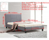 BELLA KING SINGLE FABRIC BED FRAME  -  GREY