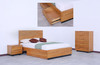 KING TUSCANY BED WITH SIDE DRAWER BOX - WORMY CHESTNUT