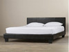 KING POLARIS LEATHERETTE  BED FRAME - BLACK