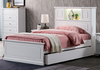 DOUBLE OR QUEEN INNOVATION BED WITH BEDHEAD STORAGE 6 PIECE (THE LOT) BEDROOM SUITE- IVORY WHITE