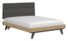 EXCLUSIVE COLLECTION: DOUBLE OR QUEEN BRUNEL SCANDI 6 PIECE (THE LOT) BEDROOM SUITE + STOOL - OAK & DARK GREY - FREE SHIPPING