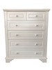 ISABELLA 6 DRAWER TOP SPLIT TALLBOY (LS-023) - IVORY WHITE