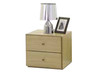 KING DEMOPOLIS 3 PIECE (BEDSIDE) BEDROOM SUITE - NATURAL & WARWICK ORANGE/YELLOW