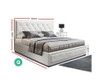 QUEEN CLIFTON LEATHERETTE FRONT GAS LIFT BED - WHITE