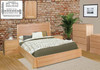 ANDRE QUEEN (AUSSIE MADE) 3 PIECE (BEDSIDE) BEDROOM SUITE - TASSIE OAK COMBINATION - ASSORTED STAINED COLOURS