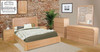 ANDRE QUEEN (AUSSIE MADE) 5 PIECE (DRESSER) BEDROOM SUITE - TASSIE OAK COMBINATION - ASSORTED STAINED COLOURS