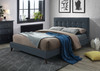 DOUBLE YOLANDA LINEN FABRIC BED FRAME WITH LOW END FOOTBOARD - CHARCOAL