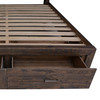 KING MUNICH TIMBER BED WITH UNDER BED STORAGE - GREY STONE