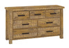 HOUSTON KING 5 PIECE (DRESSER) BEDROOM SUITE WITH 2 UNDER BED DRAWERS - RUSTIC OAK