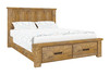 HOUSTON KING 6 PIECE (THE LOT) BEDROOM SUITE WITH 2 UNDER BED DRAWERS - RUSTIC OAK