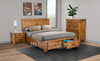 HOUSTON KING 6 PIECE (THE LOT) BEDROOM SUITE WITH 2 UNDER BED DRAWERS - RUSTIC OAK