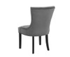 RETRO FRENCH PROVINCIAL VELVET FABRIC DINING CHAIRS (SET OF 2) - GREY