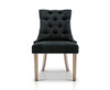 RETRO FRENCH PROVINCIAL VELVET FABRIC DINING CHAIR - BLACK