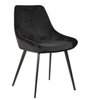 DOMO VELVET FABRIC DINING CHAIR - BLACK