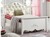 KING SINGLE IRIS LEATHERETTE BED  (LS-056 KS) - IVORY WHITE