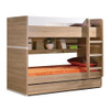 KING SINGLE OVER KING SINGLE ANTARES BUNK WITH KING SINGLE TRUNLE BED - OAK / WHITE