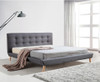 KING PALERMO LINEN FABRIC BED - GREY