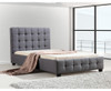 KING SINGLE PAULO FABRIC BED - GREY