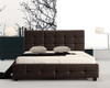 DOUBLE THORFINN LEATHER DELUXE BED FRAME - BROWN