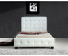 KING SINGLE MALCOLM DELUXE LEATHER BED - WHITE