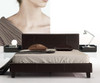 QUEEN ELANOR LEATHER BED FRAME - BROWN