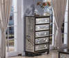TULSA  DECORATIVE TALLBOY  CHEST OF 5  DRAWERS   (MODEL:F2007) - 1200(H) X 800(W) - AS PICTURED