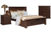 BUSHLAND  QUEEN 4 PIECE (TALLBOY) BEDROOM SUITE - ( BED WITH 2 END DRAWERS) - ANTIQUE NIGHT