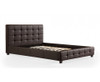 DOUBLE DELUXE LEATHERETTE  BED FRAME - BROWN