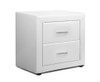 HANNAH 2 DRAWER LEATHERETTE BEDSIDE TABLE - 500(H) x 485(W) - WHITE