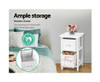 2 PCS JOSEPHINE 1 DRAWER BEDSIDE TABLE - WHITE