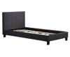 SINGLE HARLEY FABRIC BED - GREY