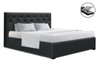 DOUBLE GENEKO GAS LIFT STORAGE FABRIC BED - CHARCOAL