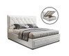 DOUBLE CLIFTON LEATHERETTE FRONT GAS LIFT BED - WHITE